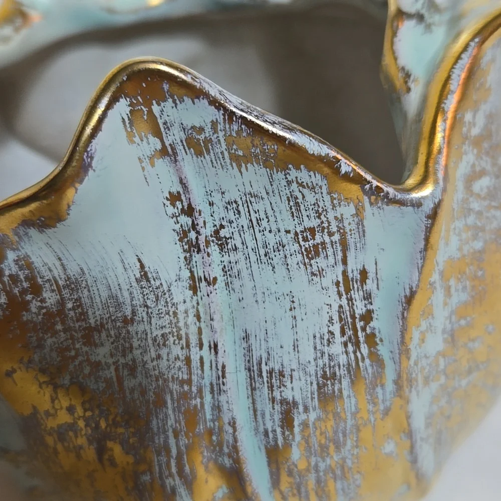 Stangl Vintage 1960s Hand Painted Antique Gold Tulip Vase 5144 MCM Regency‎
